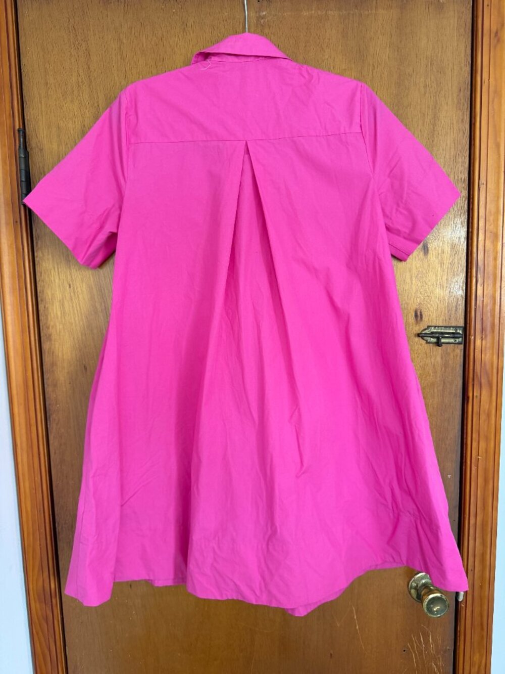 NWT Anthropologie Hot Pink Cotton Shirtdress - Picture 3 of 3